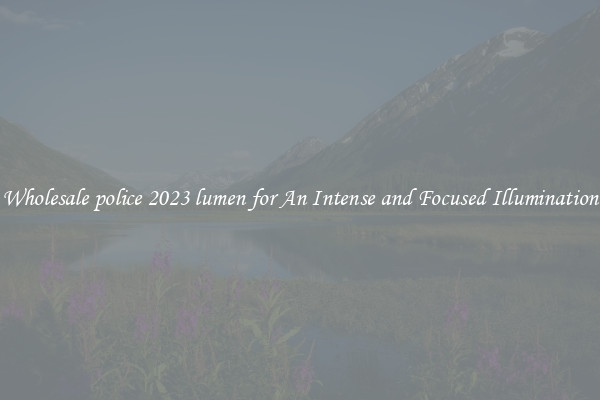 Wholesale police 2023 lumen for An Intense and Focused Illumination