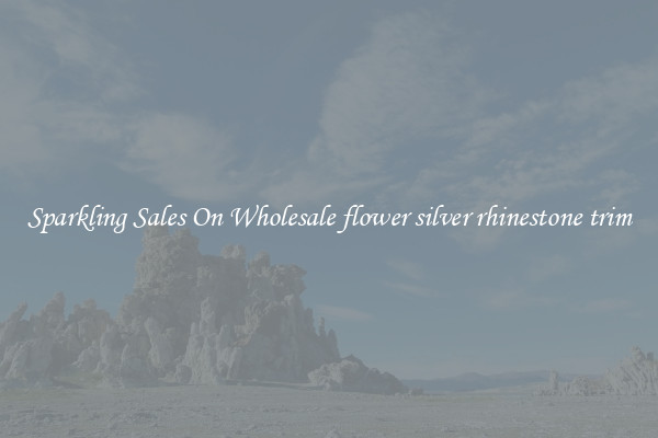 Sparkling Sales On Wholesale flower silver rhinestone trim