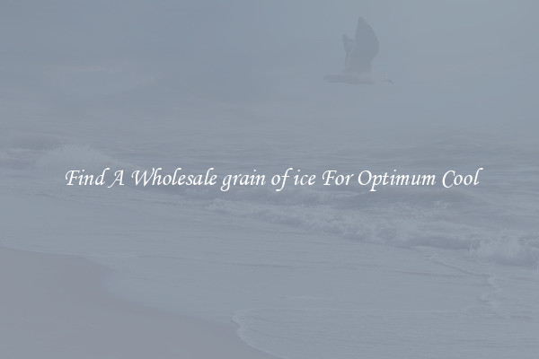Find A Wholesale grain of ice For Optimum Cool