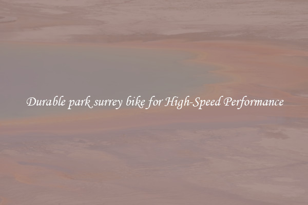 Durable park surrey bike for High-Speed Performance