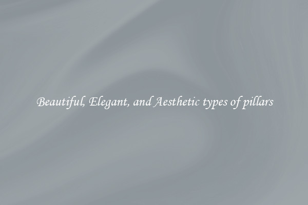 Beautiful, Elegant, and Aesthetic types of pillars