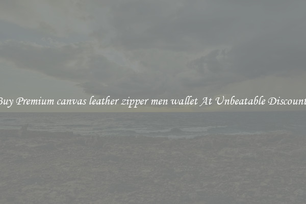 Buy Premium canvas leather zipper men wallet At Unbeatable Discounts