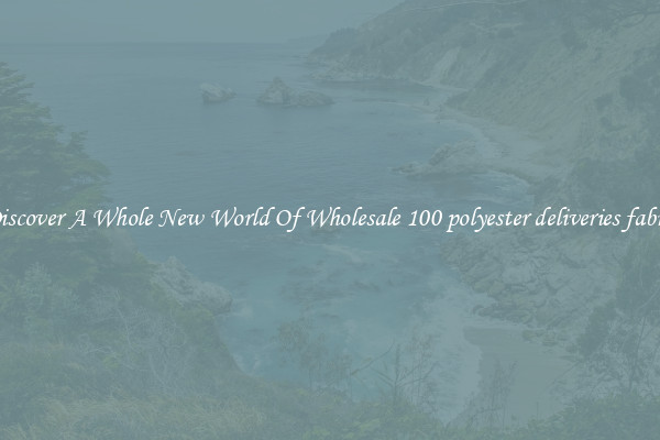 Discover A Whole New World Of Wholesale 100 polyester deliveries fabric